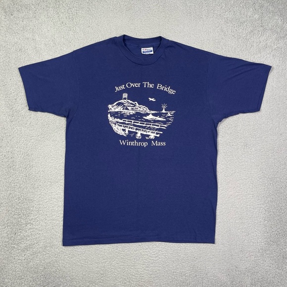 Vintage 90s Winthrop Massachusetts T-shirt - Picture 2 of 4